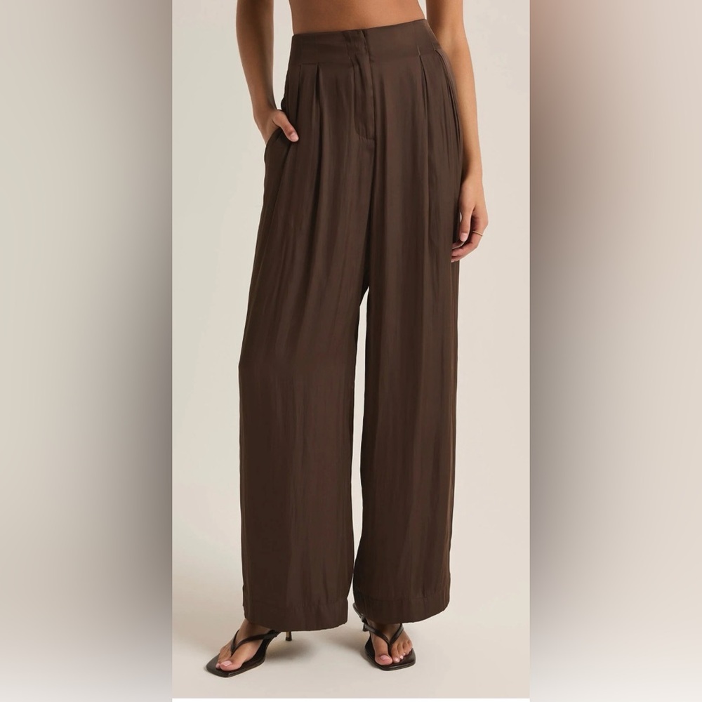 New with tags Z Supply Lisse wide leg pants in dark chocolate